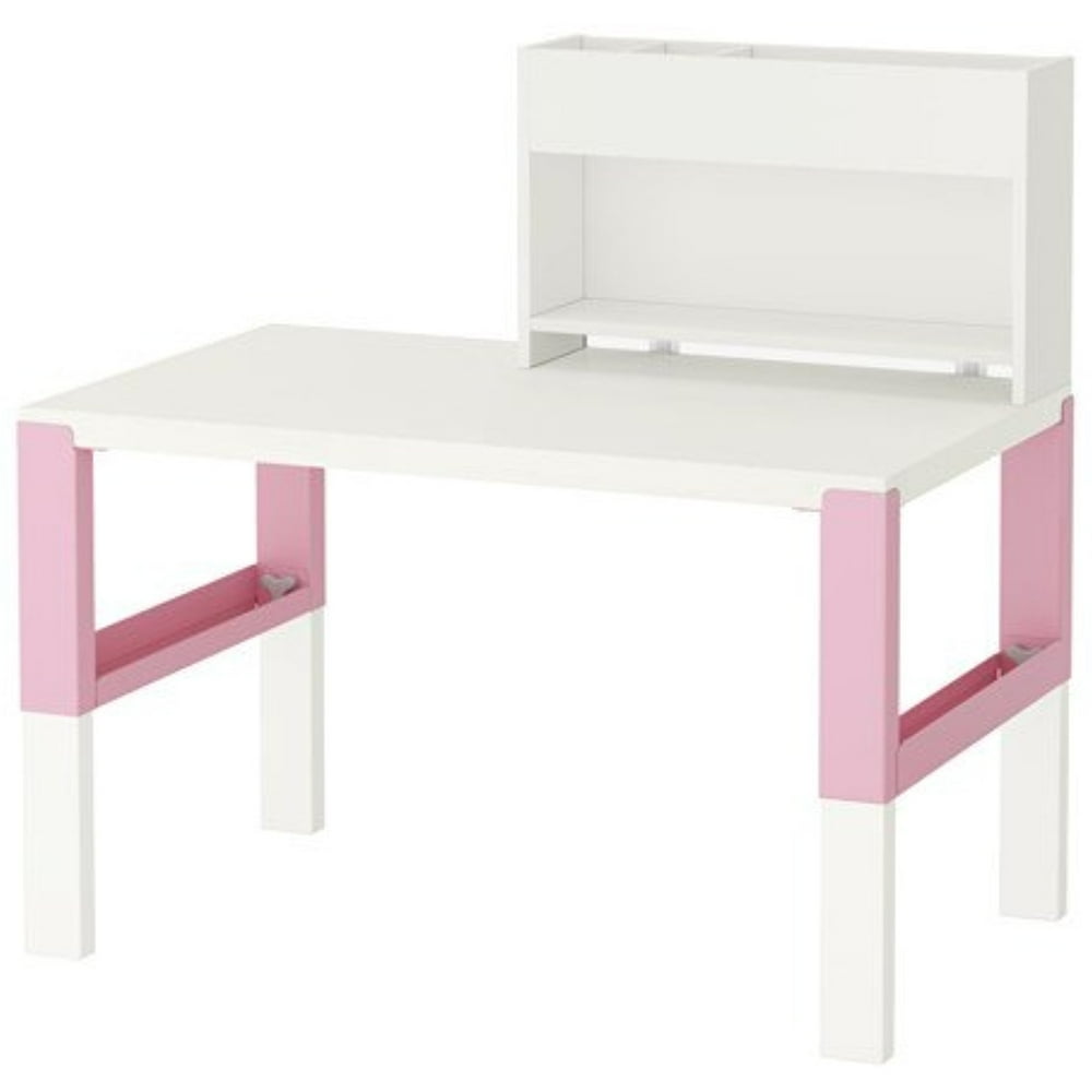 Ikea Desk with addon unit, white, pink 12204.82629.2238