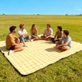 thumbnail image 6 of Lilixerw 3-Layer Thickened Waterproof Grid Picnic Mat,Extra Large Outdoor Camping Blanket with Non-Slip Backing,Portable Beach Yoga Lawn Mat for Park,Festival,78.74x59.06in,Yellow, 6 of 6