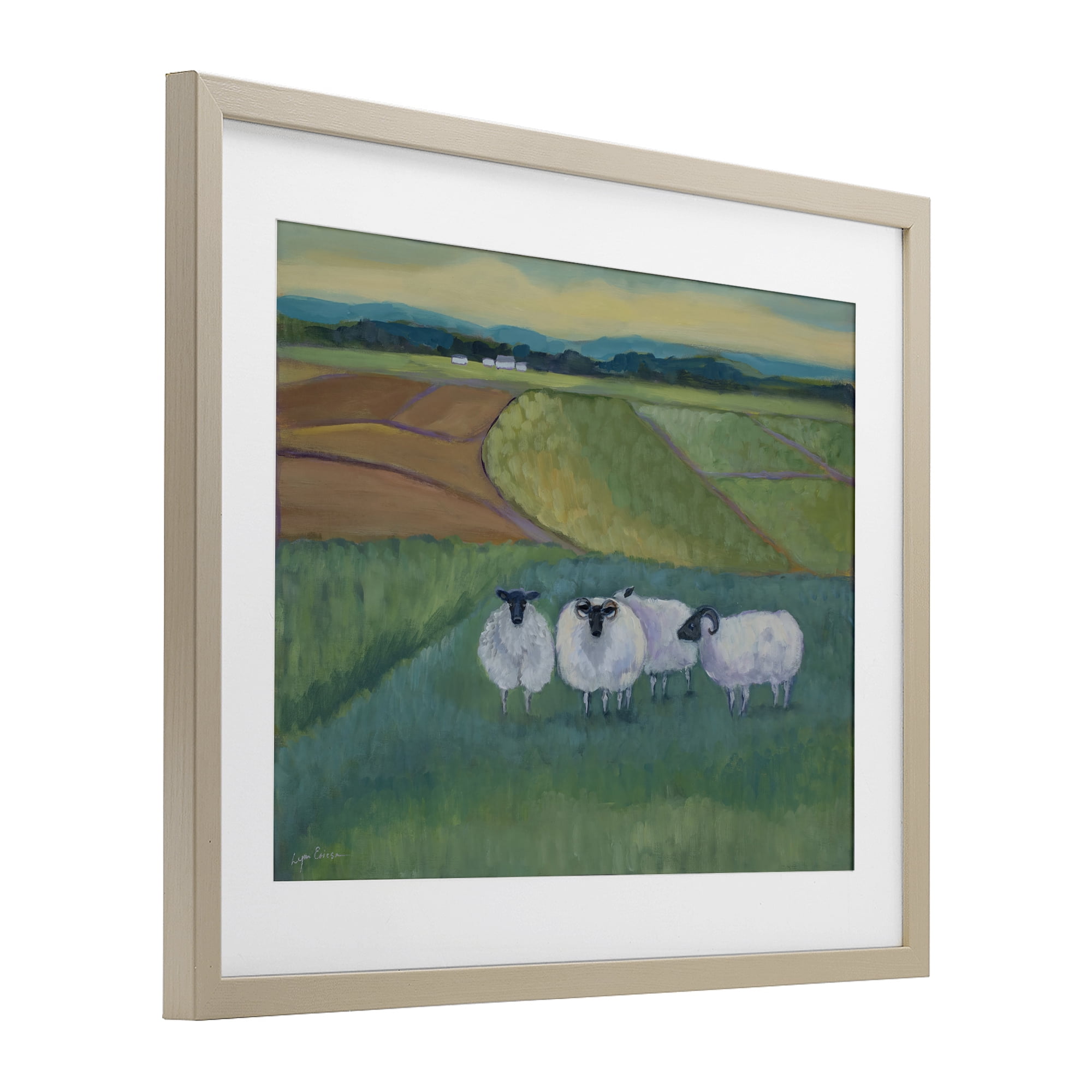 Stupell Industries Sheep Herd Meetup Birch Framed Print Under Glass, design by Lynn Ericson Fine Art