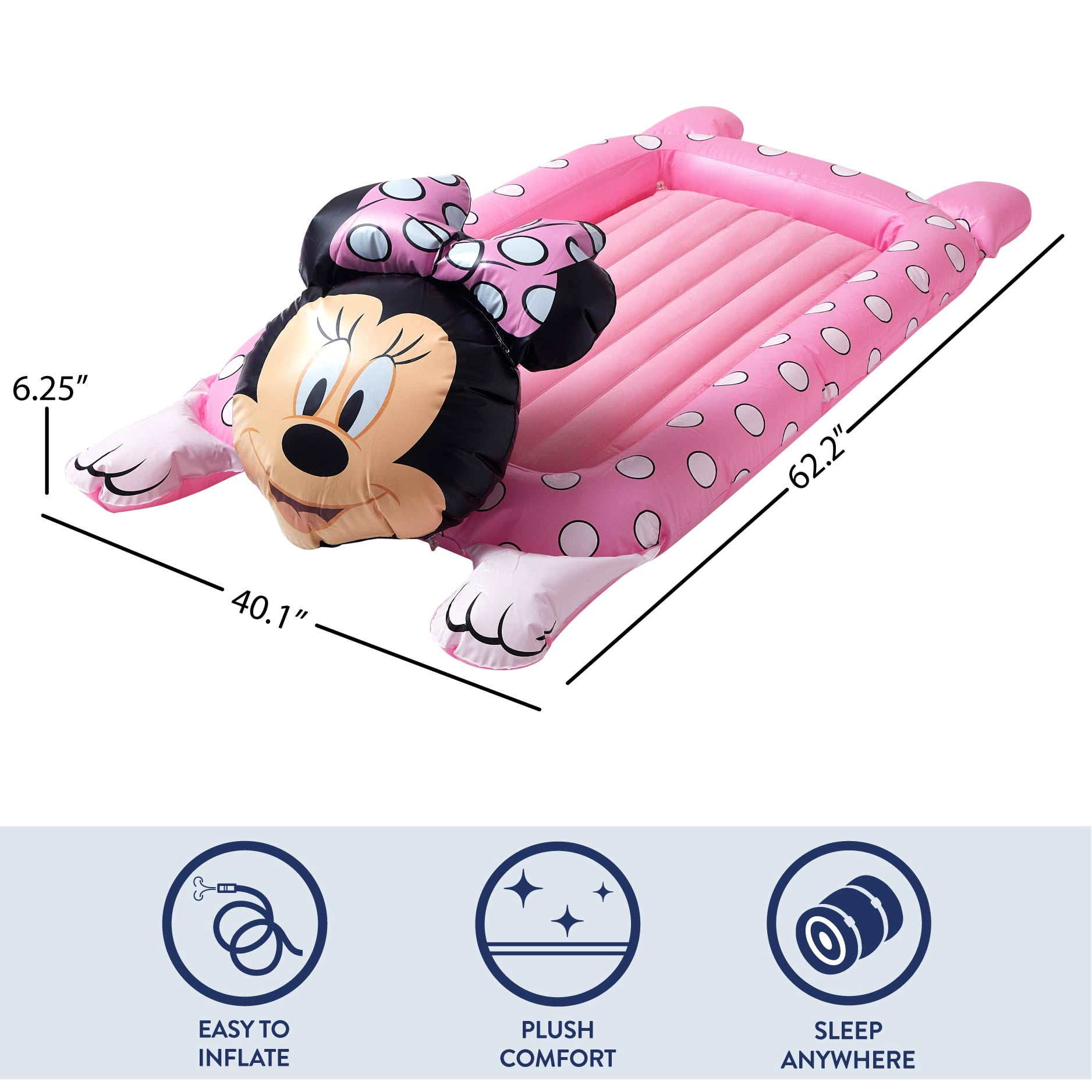 Disney Minnie Mouse Inflatable Portable Kids Travel Bed