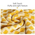 thumbnail image 4 of Flxxie Acrylic Knitted Throw Blanket with Decorative Tassel Couch Bed Sofa, 51" x 67", Yellow and White Chevron, 4 of 5