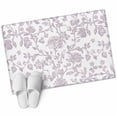 thumbnail image 2 of Spring Flower Bathroom Mats 2x3 FT,Non Slip Small Kitchen Mat,Vintage Farmhouse Light Purple Boho Leaf Washable Soft Backed Front Door Throw Rugs Non-Shedding Indoor Outdoor Doormat for Entryway Sink, 2 of 8