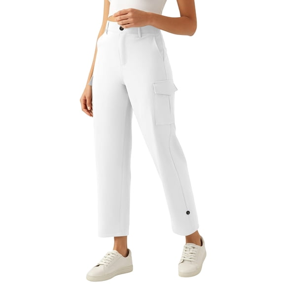 Women's Lightweight Hiking Cargo Pants Quick Dry Trousers High Waisted Straight Leg Pants, Stretchy Trousers with Pockets, For Golf Casual Travel Outdoor Work