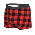 thumbnail image 2 of Balery Buffalo Plaid Red Black Men's Boxer Briefs, Soft and Breathable Cotton Underwear with nylon Waistband-Medium, 2 of 9