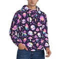 thumbnail image 2 of Haiem Skull mushroom space Patterned Men's Hoodie with Kangaroo Pocket - Ideal Pullover Sweatshirt for Daily Wear, Travel, and Home-Large, 2 of 7