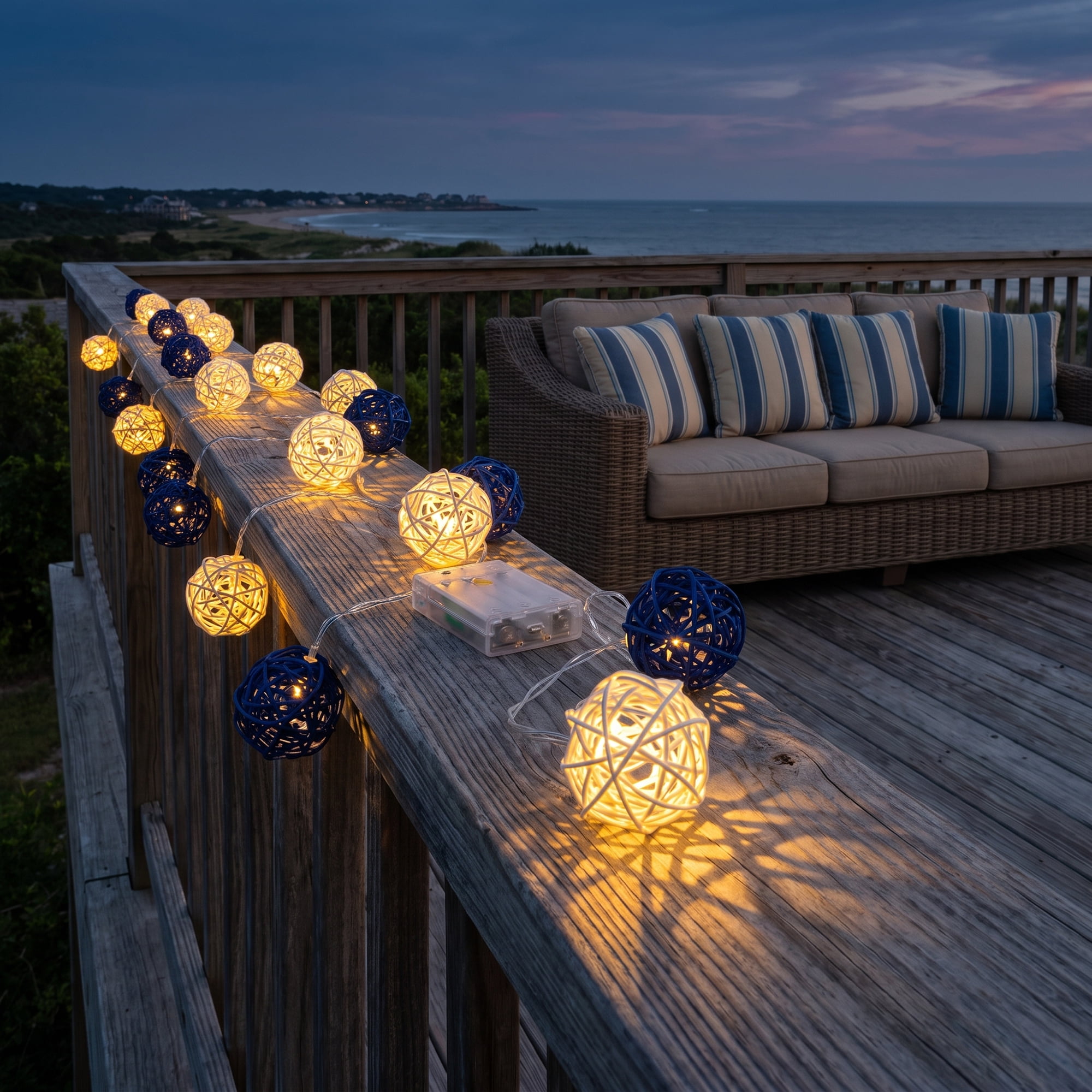 Unique Bargains Lights with Flexible Design 13.1 ft Bule and Warm White Battery Operated
