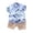 1-Blue6, variant on Toddler Boys Feather Print Short Sleeve Shirt And Shorts Set Casual Two Piece Summer Outfit For Kids