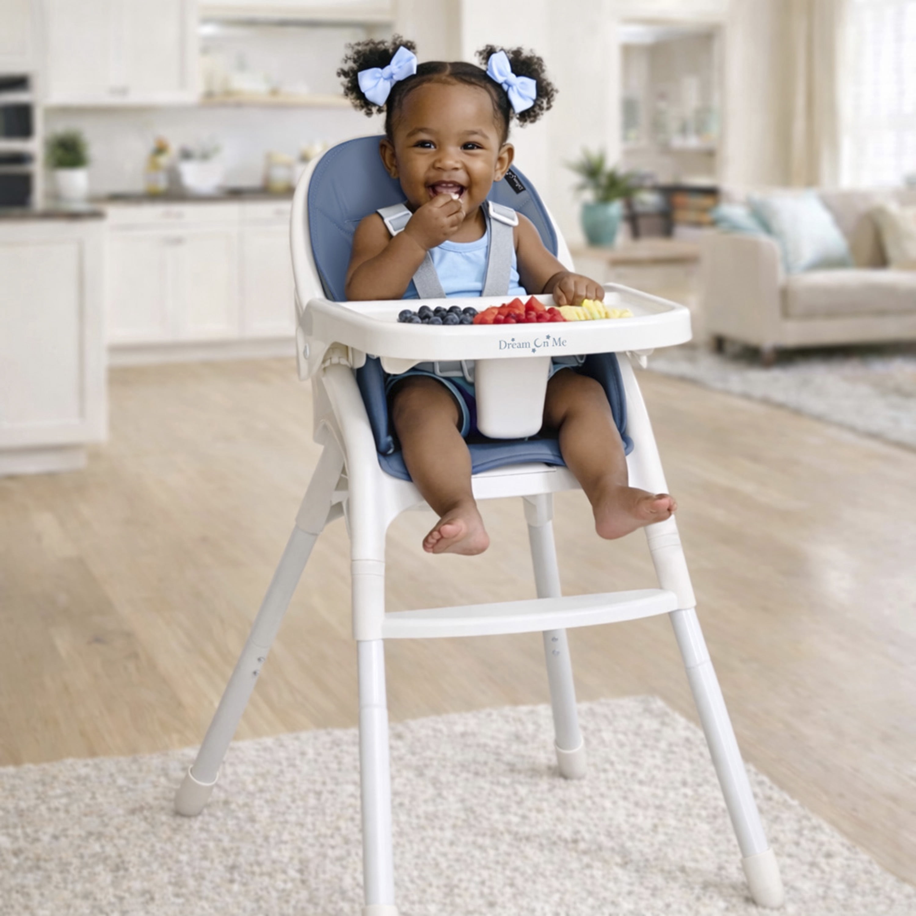 Dream On Me Chomper Champ 2-in-1 Highchair, Blue