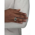 thumbnail image 5 of PalmBeach Jewelry Men's Round Crystal "Dad" Ring in Stainless Steel & Black Enamel, 5 of 7