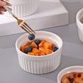 thumbnail image 6 of Porcelain Ramekins Souffle Dishes Set of 4 Oven Safe Ceramic Baking Bowls for Custard Pudding Creme Brulee Dessert Cups for Kitchen Baking White White, 6 of 8