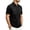 Black, variant on Textured Collar Shirts for Men Short Sleeve Button T-Shirt Business Casual Work Shirts with 2 Chest Pockets Navy