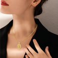 thumbnail image 2 of TANGPOET S925 Sterling Silver Gold Plated Saint Andrew Medal Necklace, Double Sided Oval Pendant with CZ for Men Women, 2 of 6