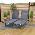 thumbnail image 2 of Vivere Urban Foldable Aluminum Outdoor Chaise Lounge - Set of 2, Navy, 2 of 7
