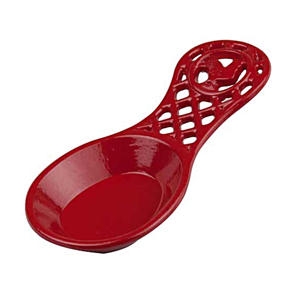 Home Basics Cast Iron Rooster Spoon Rest Red