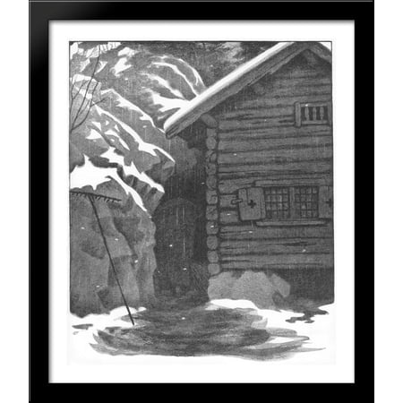 Hun Soper Hver Krok 28x34 Large Black Wood Framed Print Art by Theodor Severin Kittelsen