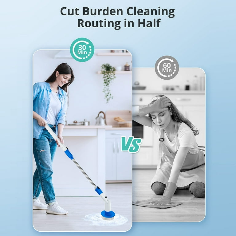 Finelien Electric Spin Scrubber Cordless Power Cleaning Brush Shower  Scrubber for Bathroom Floor