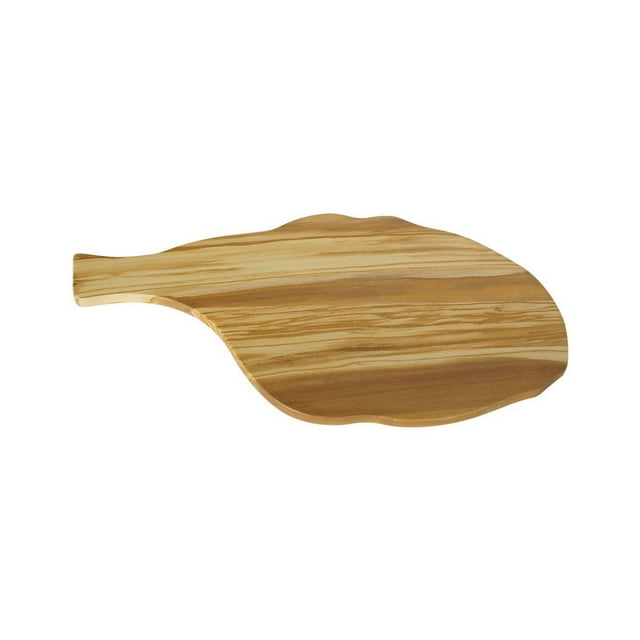 OLIVEWOOD LEAF-shape CUTTING BOARD Handle -- 16.8 x 8.7"