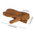 thumbnail image 2 of Thicken Winter Female Male Full Finger Warm Lady Mittens Imitation Sheepskin Gloves Artificial Leather Fur CAMEL, 2 of 8
