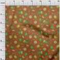 thumbnail image 2 of oneOone Viscose Chiffon Rust Brown Fabric Lemon Vegetable Sewing Material Print Fabric By The Yard 42 Inch Wide, 2 of 4