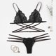 thumbnail image 3 of Gibobby ropa interior Bodydoll Nueva ropa interior de encaje Lencería Sujetador Ropa de dormir Conjunto de vendaje Mujeres Sexy Tanga Íntimos(Negro, M), 3 of 5