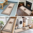 thumbnail image 5 of 2'x6' Rug Runners for Hallways Kitchen, Western Texas Star Vintage Non Slip Entryway Beside Floor Carpet Runner, Rustic Wreath Black Beige Plaid Laundry Room Bedroom Throw Rugs Mat for Family Pet, 5 of 8