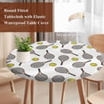thumbnail image 3 of Tennis Sport Round Tablecloth 45-54 Inch Round Fitted Table Cloth with Elastic Edge, Cartoon Classic Tennis Pattern Waterproof Table Cover Protector for Outdoor Picnic Party Dining, 3 of 9