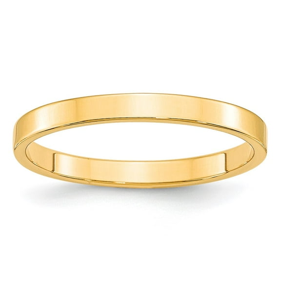 10k Yellow Gold 2.5mm Lightweight Flat Wedding Band Size 12.5 1FLL025