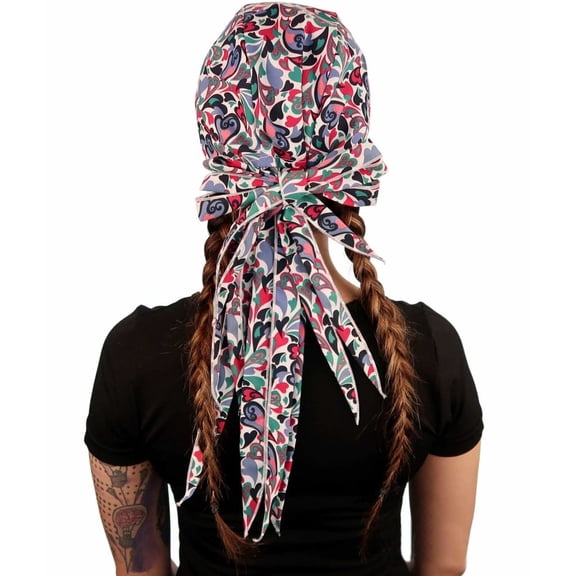 Nomad Crazy 4 U Hearts Skull Cap with Extra Long Tails Du Rag
