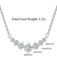 thumbnail image 2 of Flydeer Necklaces for Women 925 Sterling Silver 7 Stone Curved Smile Necklace 1.7CT 5A CZ Pendant Necklace Jewelry Gifts for Women, 2 of 8