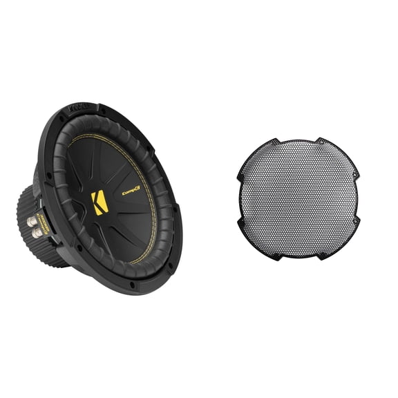 Kicker 50CWCD104 CompC 10", DVC, 4-ohm & 52GR10 Grill Bundle
