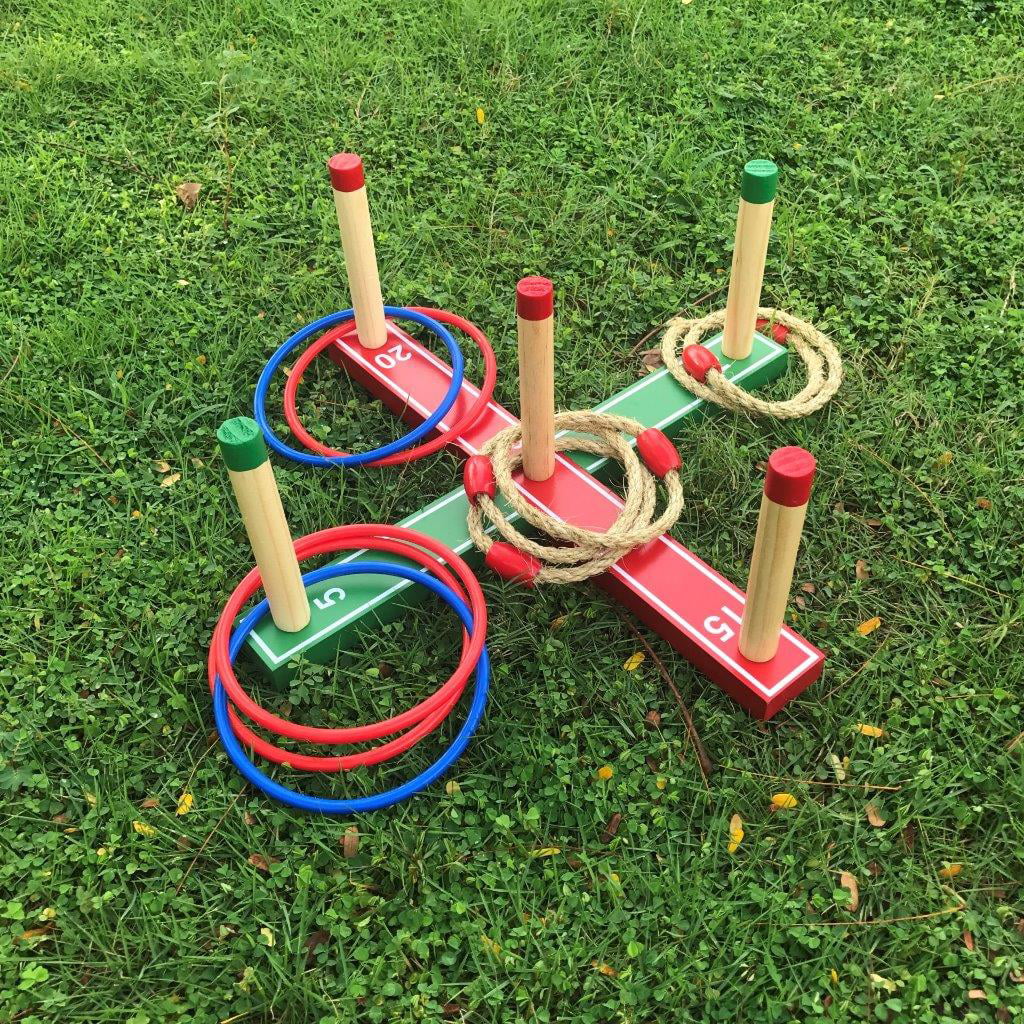 Outdoor Fun Family Game Includes 5 Rope Rings /& 5 Plastic Rings Lightahead Ring Toss Throwing Toss a Ring Game Set Indoor