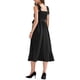 thumbnail image 3 of INSPIRE CHIC Vestido Midi Elegante Sin Mangas con Escote Cuadrado y Volantes en el Dobladillo, Con Aberturas Lateral, Color Negro, 3 of 5