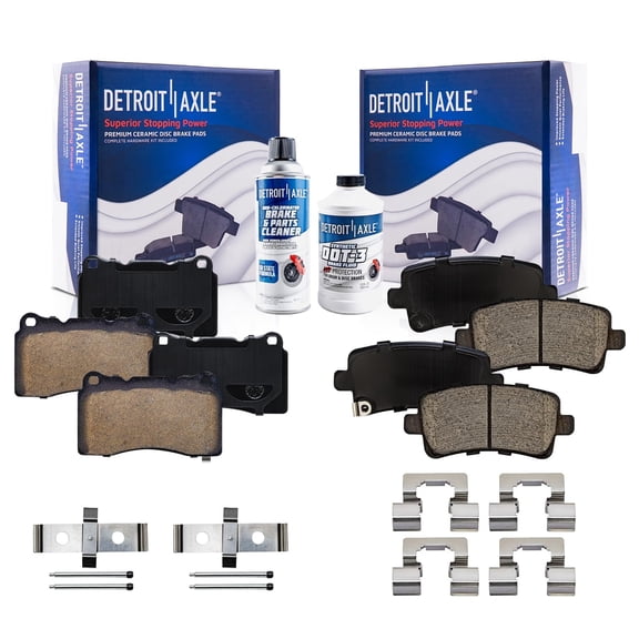 Detroit Axle - Brake Pads for 2013-2019 Cadillac XTS, 2014 Buick Regal, Front and Rear Ceramic Brake Pads w/Hardware Replacement