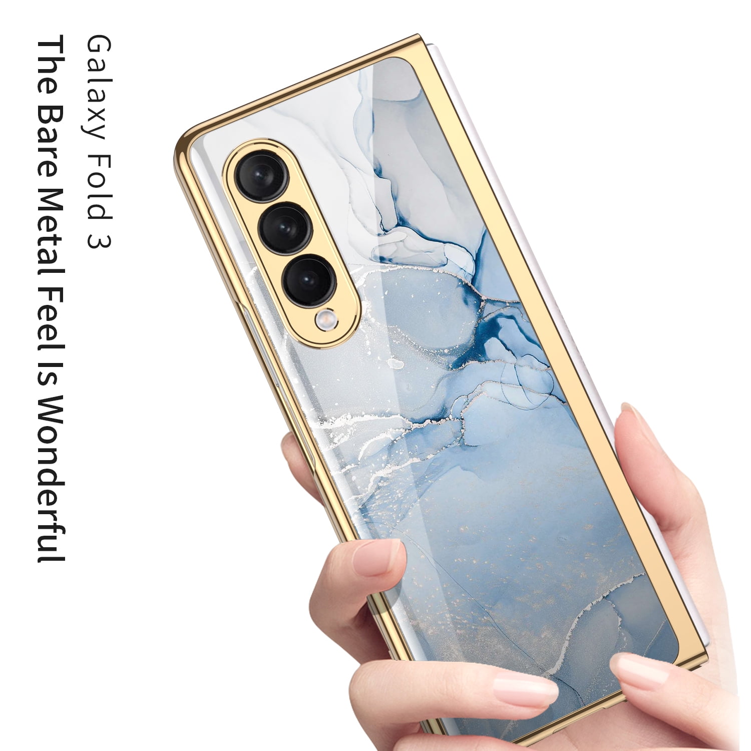 Case Creation for Samsung Z Fold3 Back case,Branded Luxury Rubberised 360  Protection Matte Hard Case Back Phone Cover for Samsung Galaxy Z Fold3 5G  (6.70-inch) - Golden : : Electronics