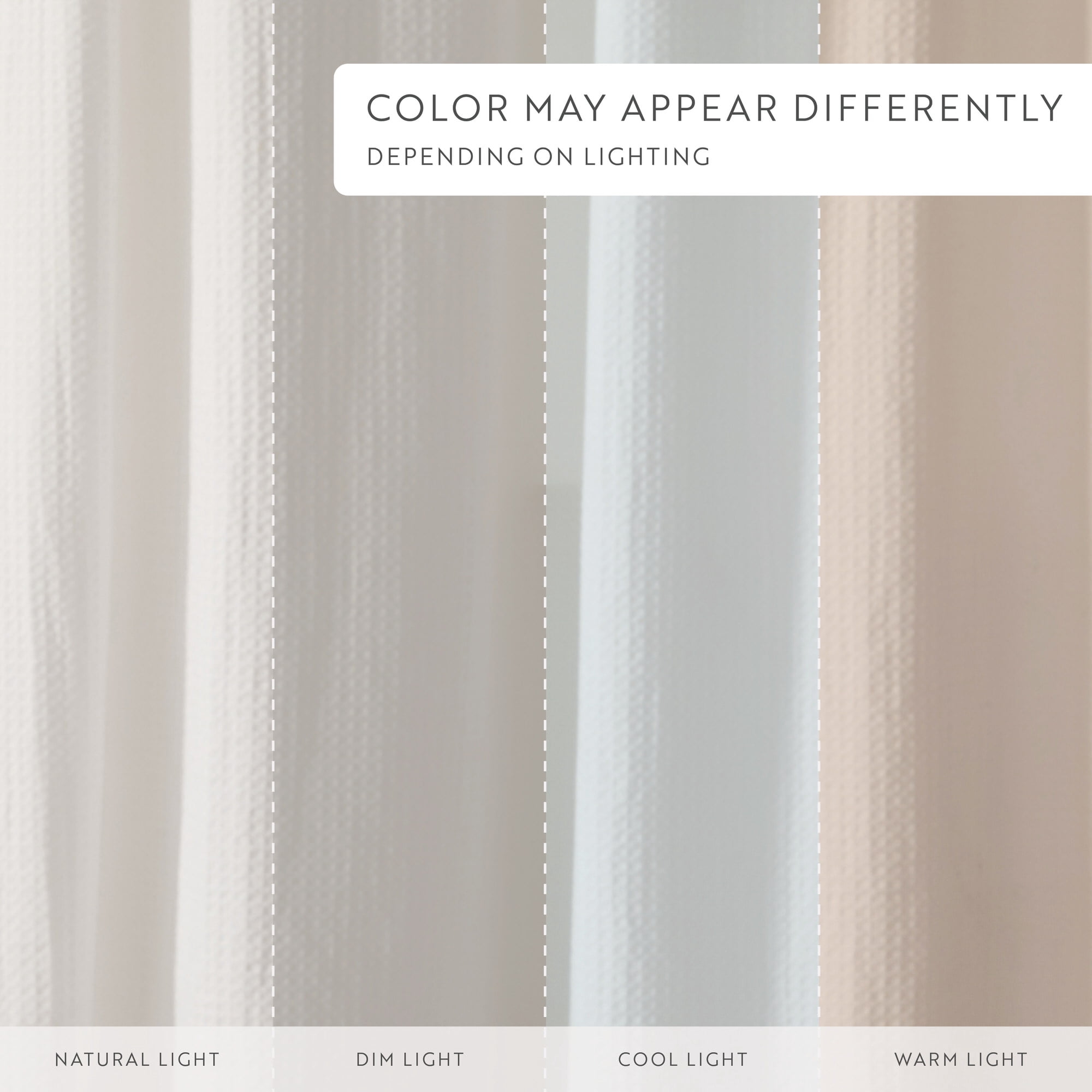Cotton Blend Waffle Texture Shower Curtain