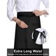 thumbnail image 3 of 2 Packs Long Bistro Server Aprons with one Pockets Black Waterproof Full Length Waist Waiter Aprons with Extra Long Waist Ties for Bistro Servers Waitress Chef Front House Staff, 3 of 5