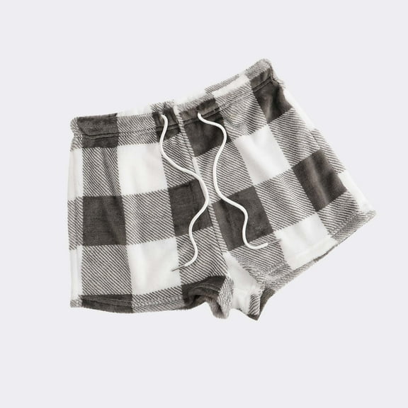 JXMVOJ Women's Soft Flannel Plaid Pajama Lounge Shorts Bottoms