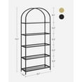 thumbnail image 5 of VASAGLE 5-Tier Gold Bookshelf Display Storage Shelf Modern Bookcase with Metal Frame for Bedroom Living Room Black, 5 of 9