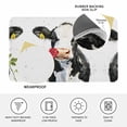 thumbnail image 4 of Black White Cow Doormat Outdoor Entrance 20"x31.5", Spring Farmhouse Animals Printed Red Floral Absorb Moisture Dirt Door Mats, Non-Slip Rubber Backing Floor Mats Indoor, Low-Profile Front Door Rugs, 4 of 9