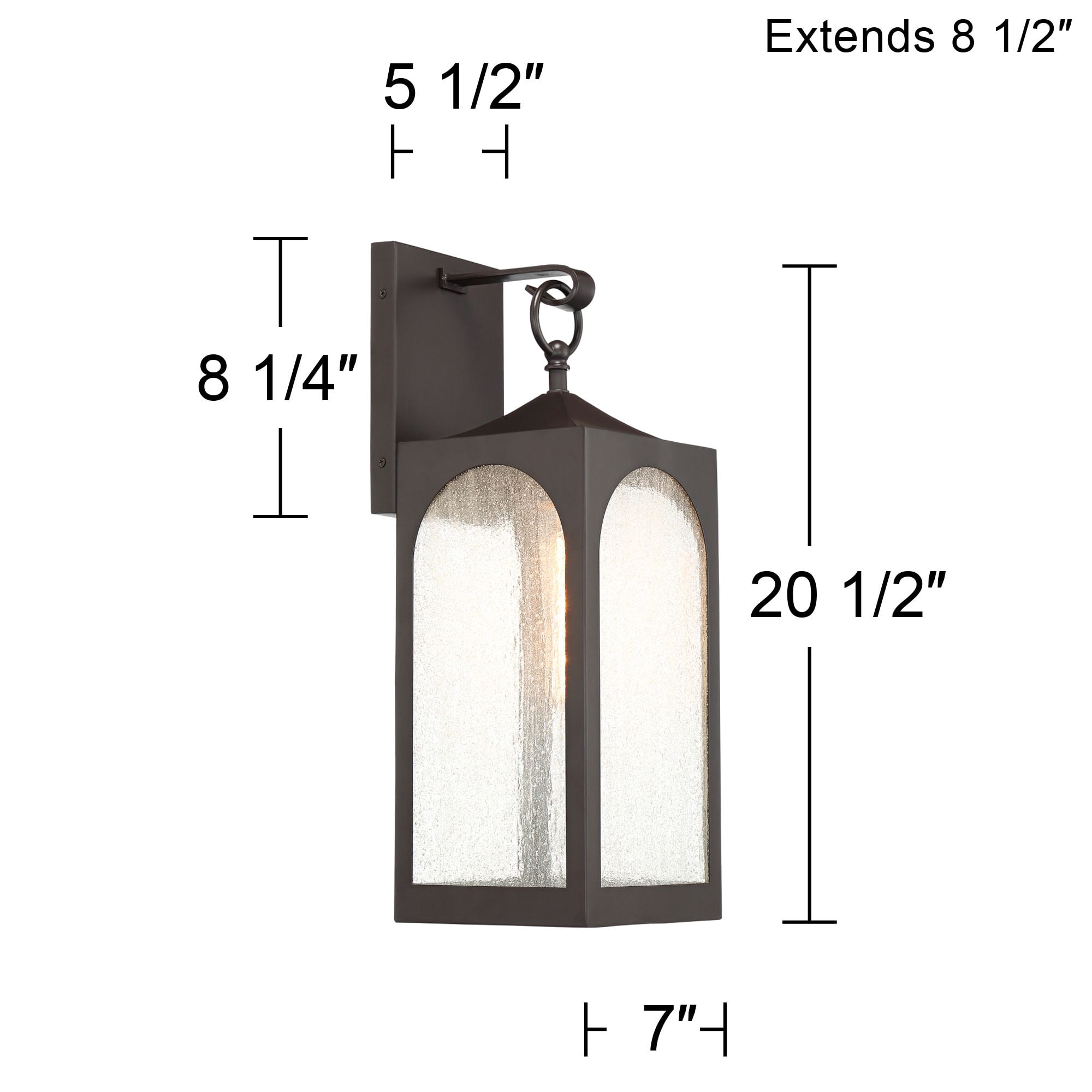 Possini Euro Design Tyne Modern Outdoor Wall Light Fixture Bronze 20 1/2" Seedy Glass for Post Exterior Barn Deck House Porch Yard Posts Patio Home