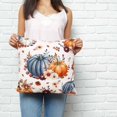 thumbnail image 2 of Orange Blue Fall Pumpkins Pillow Covers 18x18 Inch Decorative Throw Pillow Cover, Floral Botanical Thanksgiving Sofa Pillowcases Accent Cushion Case Home Decor Bedroom Living Room, 2 of 6