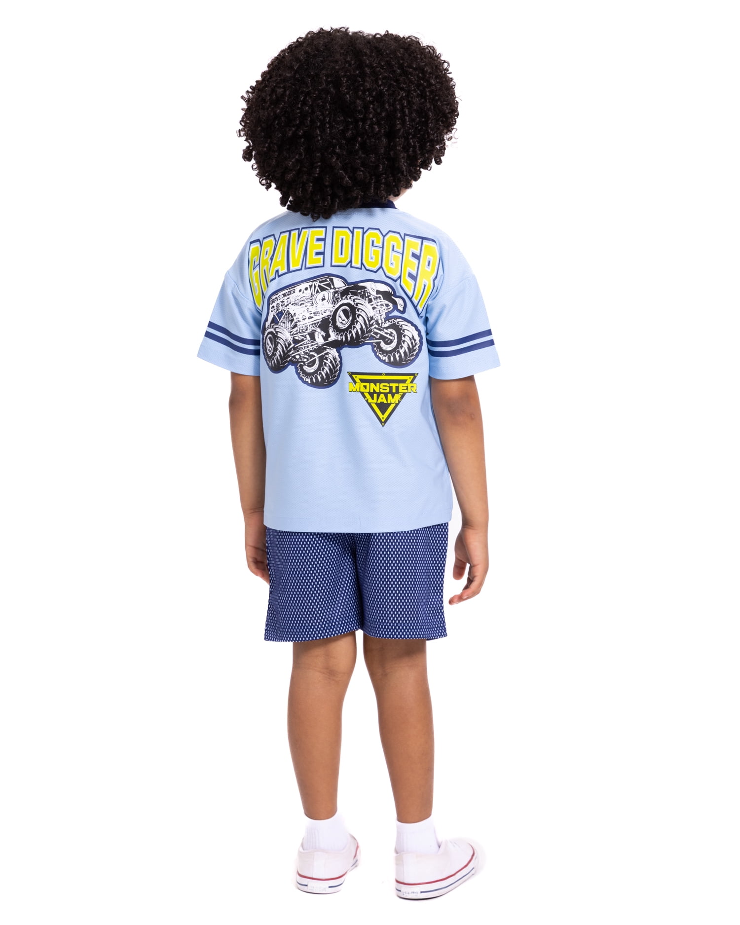 Monster Jam Toddler Boys Short Sleeve Football Tee and Shorts Set, 2 Piece, Sizes 12M-5T