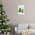 thumbnail image 2 of Snowy Santa Claus Tree Scenery Holiday Graphic Art Unframed Art Print Wall Art, 2 of 6