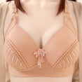 thumbnail image 2 of Otvok Womens Comfortable Soft Striped Lace Solid Color Underwear Plus Size Bra Buckle Bra, 2 of 6
