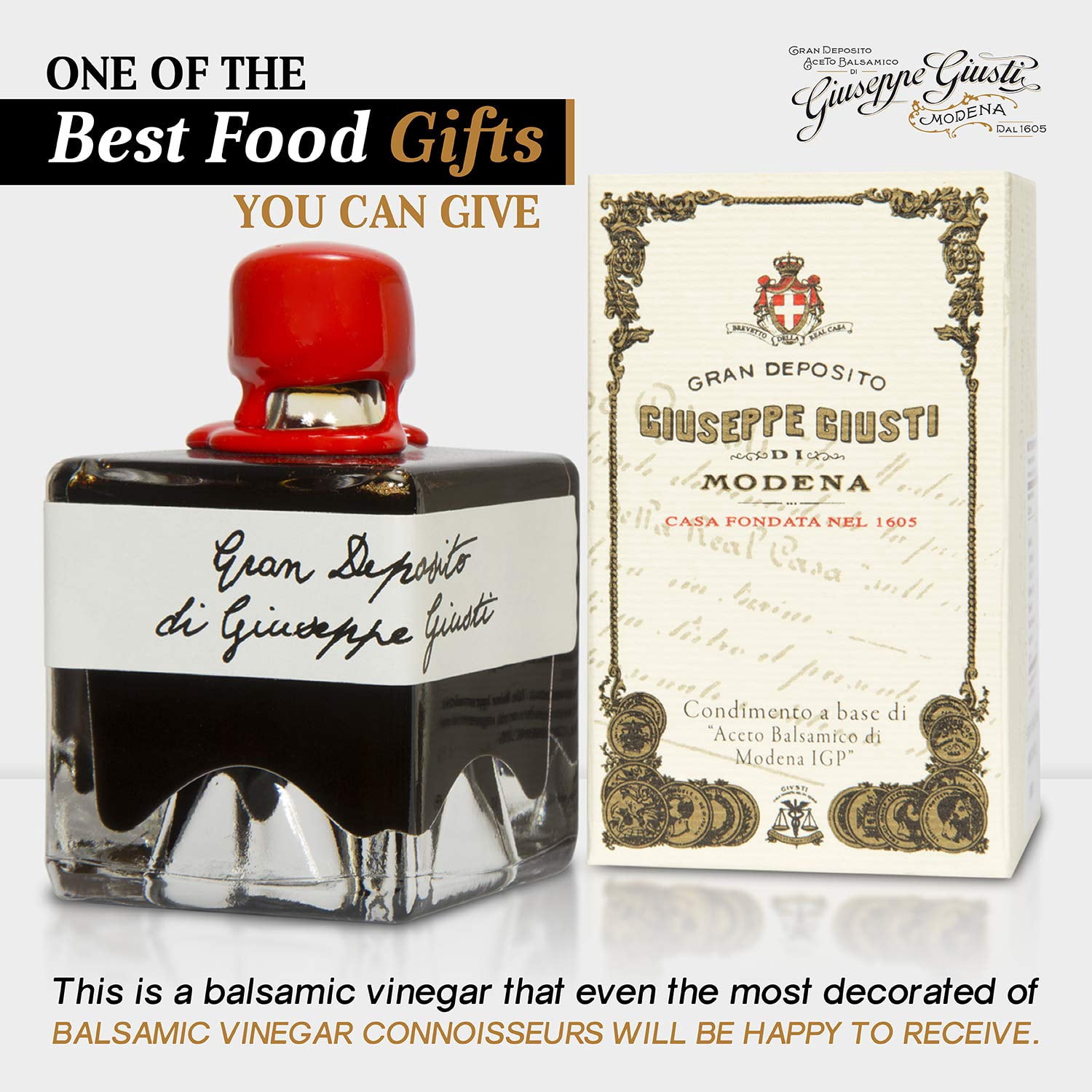 Giusti Family Reserve Balsamic Vinegar-Based Condiment – Premium Italian Condiment Based on Aceto Balsamico di Modena, Rich, Matured Flavor for Salads, Marinades & Drizzling, Made in Italy - 1.7 fl o