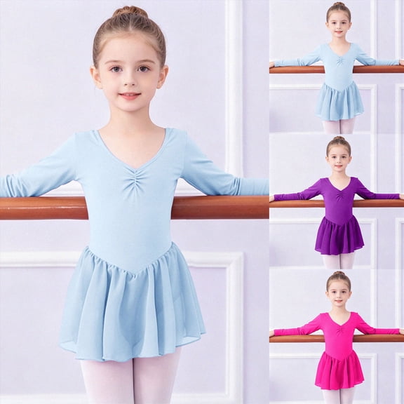 5-6 Years Newborn Toddler Ballet Dance Leotards Skirt Ballerina Ballet Outfit Dresses Puff Sleeve Sleep & Play One-Piece Bodysuit Newborns Everyday Wear