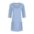 thumbnail image 7 of Endives Women's Long Sleeve T-shirt Tunics Tops Summer V Neck Tshirts With Pockets Long Blouses, 7 of 7
