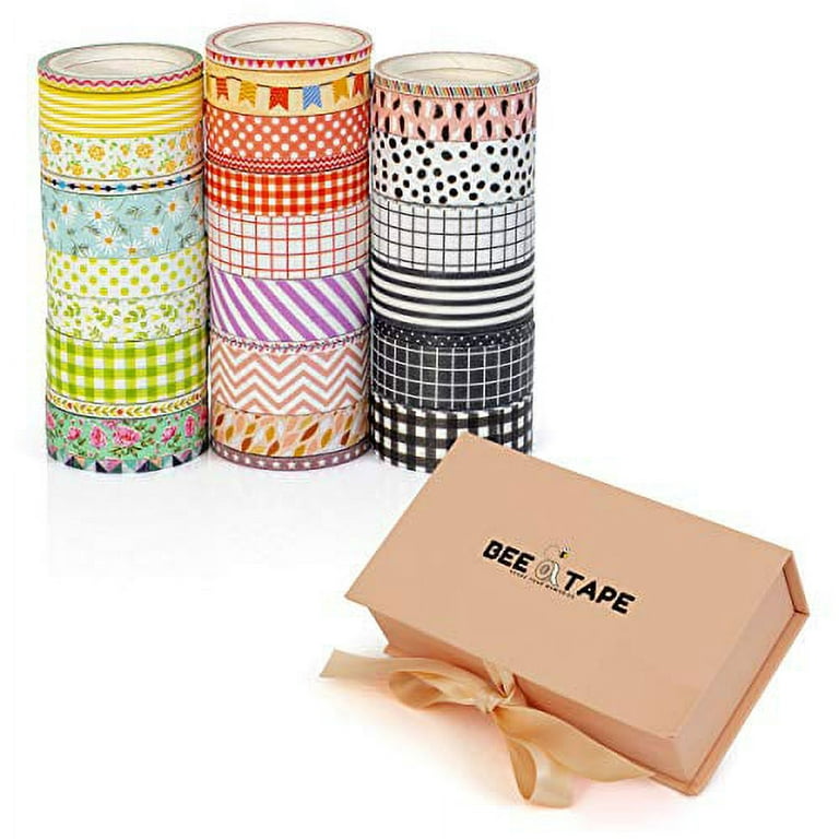 Washi Tape Set Gift Box, 30 Rolls 3 Sizes 15mm 10mm and 3mm Arts and  Crafts, Decorative Masking Craft Cute Tape, Great Scrapbooking Tape Set,  DIY Bullet Journal, Planner Washy Tape 