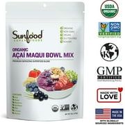 Sunfood Superfoods Organic Acai Maqui Bowl Mix Superfood Powder with Antioxidant, 6 oz