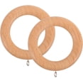thumbnail image 1 of 2 Pieces Wooden Curtain Rings with Grommet Wooden Curtain Rings Drapery Rod Rings Hangers, 1 of 5